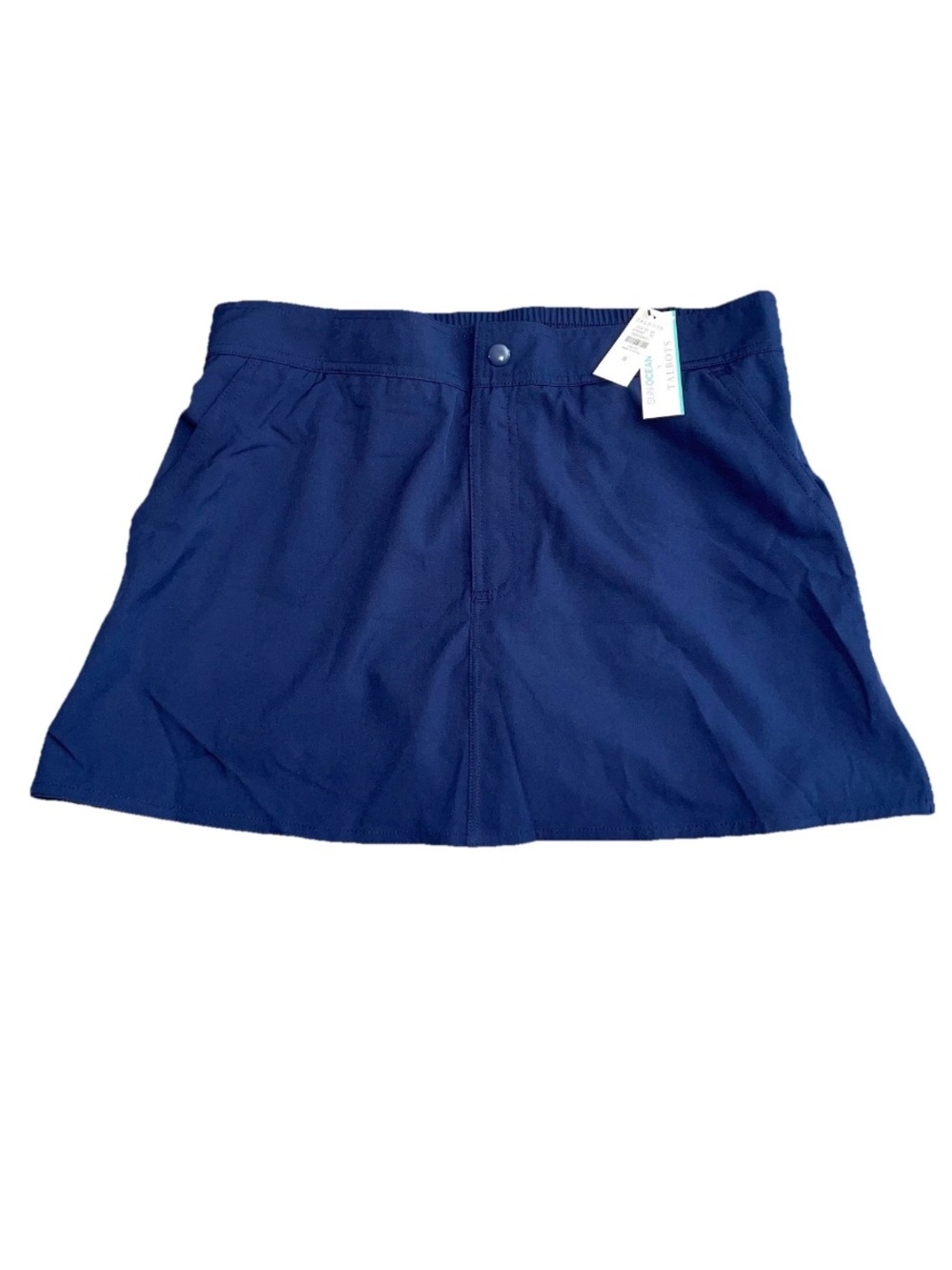 Talbots Swim Skirt Size 8 Navy Blue Bottoms W Shorts NWT Sun Ocean Sand collab.